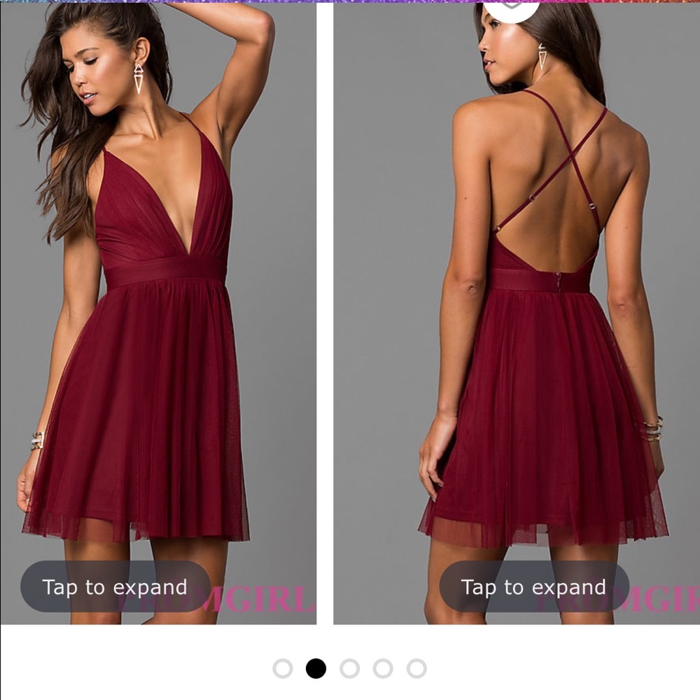 Wine colored formal dress; open back